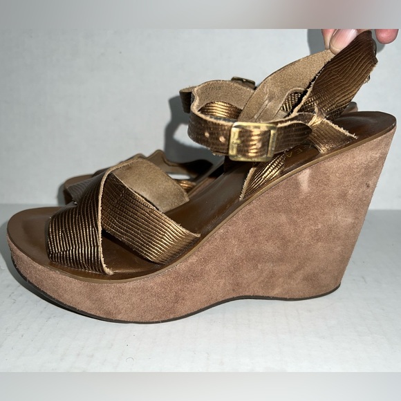 KORK-EASE Tamara Metallic Bronze Wedge Sandal COMFORTABLE! - Picture 4 of 12